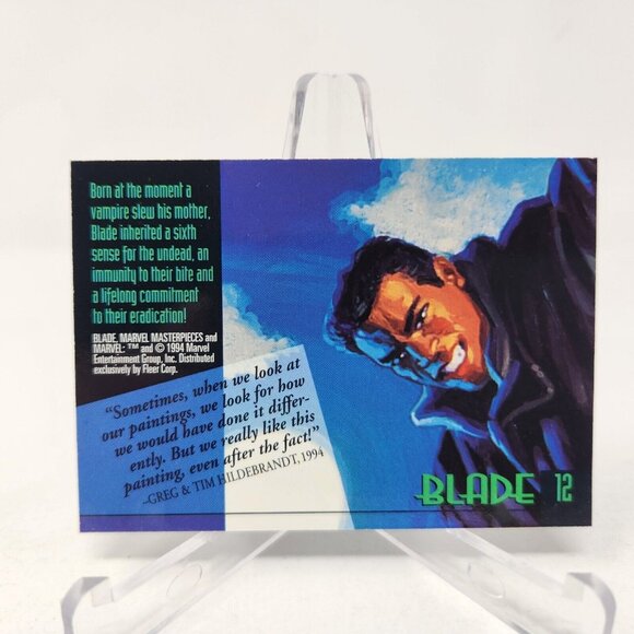 Blade #12 1994 Marvel Masterpieces , Fleer, Hildebrandt Brothers, Vintage (b16) - Picture 2 of 2